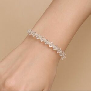 Clear Faceted Crystal Bead Stretch Bracelet